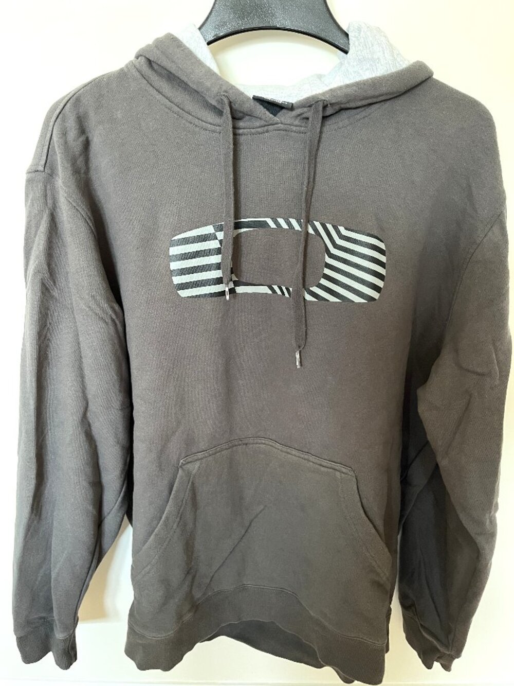 Oakley Big Ellipe Logo Hoodie Pullover Gray Matrix Graphic Mens XLarge